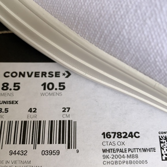 CONVERSE CTAS OX WHITE/PALE PUTTY/WHITE WMNS - Picture 14 of 14